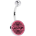 BodyCandy Custom Pink Mandala Personalized Name Belly Ring — main product shot