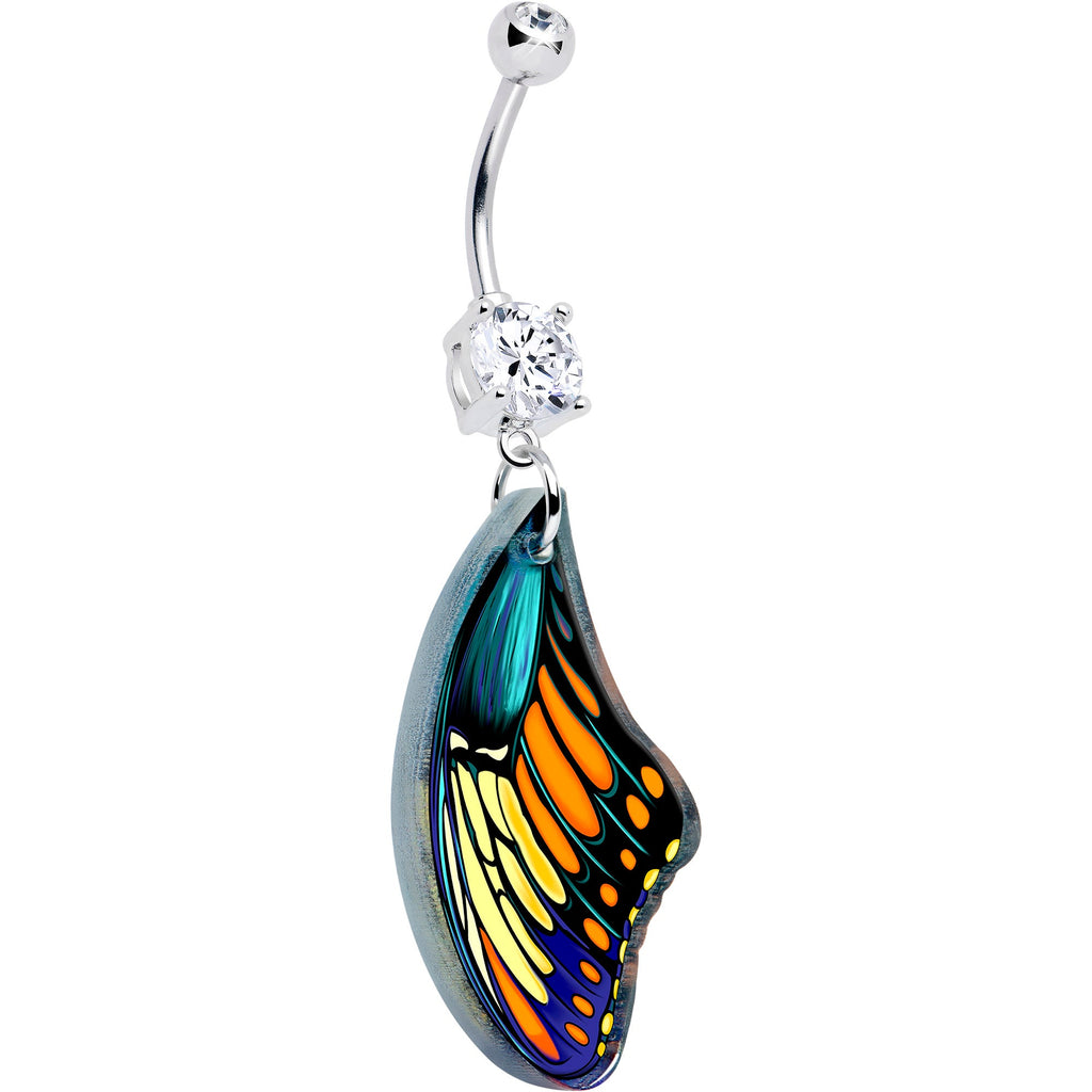 BodyCandy Double Gem Butterfly Wing Dangle Belly Ring by Onyx O — main product shot