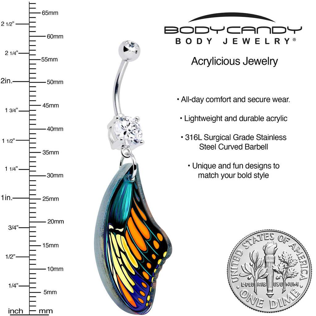 BodyCandy Double Gem Butterfly Wing Dangle Belly Ring by Onyx O — lifestyle context