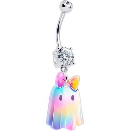 BodyCandy Clear Gem Iridescent Ghost Girl Dangle Belly Ring by Onyx O — main product shot