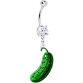 BodyCandy Acrylicious  Funky Green Pickle Dangle Belly Ring by Onyx O — main product shot