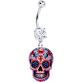 BodyCandy Acrylicious Happy Sugar Skull Dangle Belly Ring — main product shot