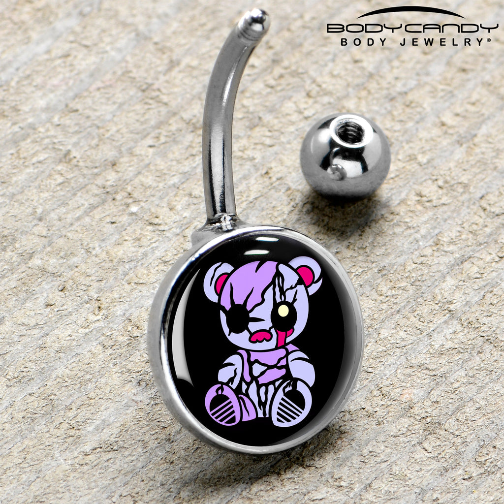 BodyCandy Attitude Teddy Bear Belly Ring by Onyx O — side view