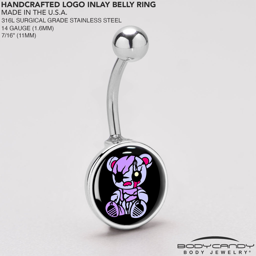 BodyCandy Attitude Teddy Bear Belly Ring by Onyx O — back view