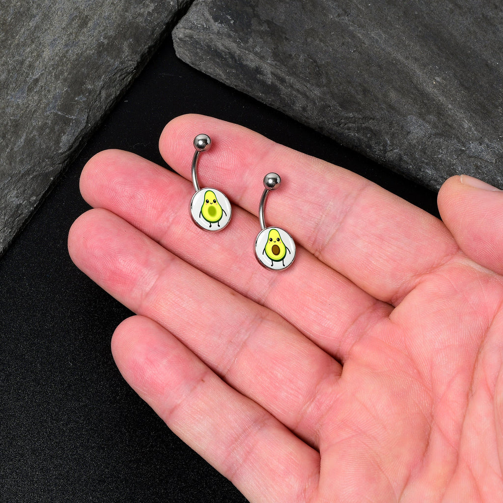 BodyCandy Avocado Oh BFF Set of 2 Belly Rings by Onyx O — back view