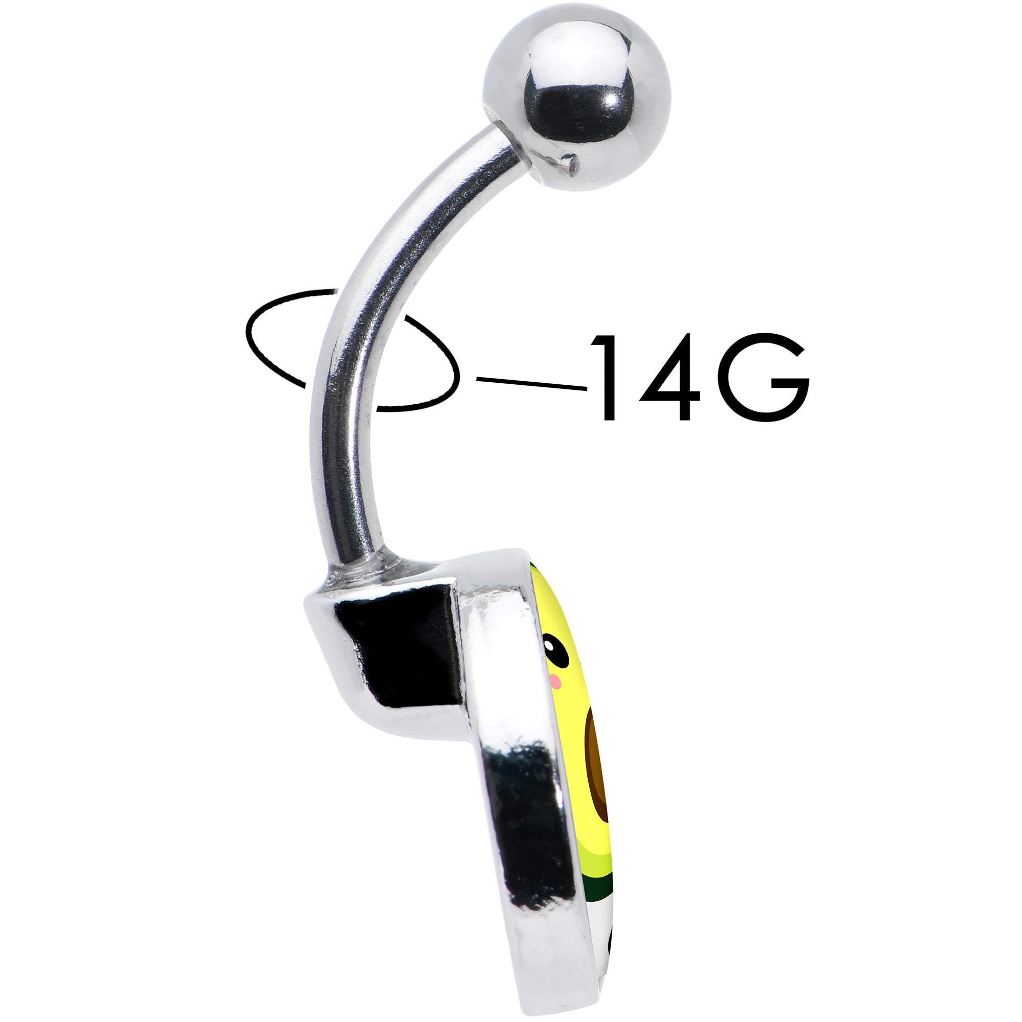 BodyCandy Avocado Oh BFF Set of 2 Belly Rings by Onyx O — size reference