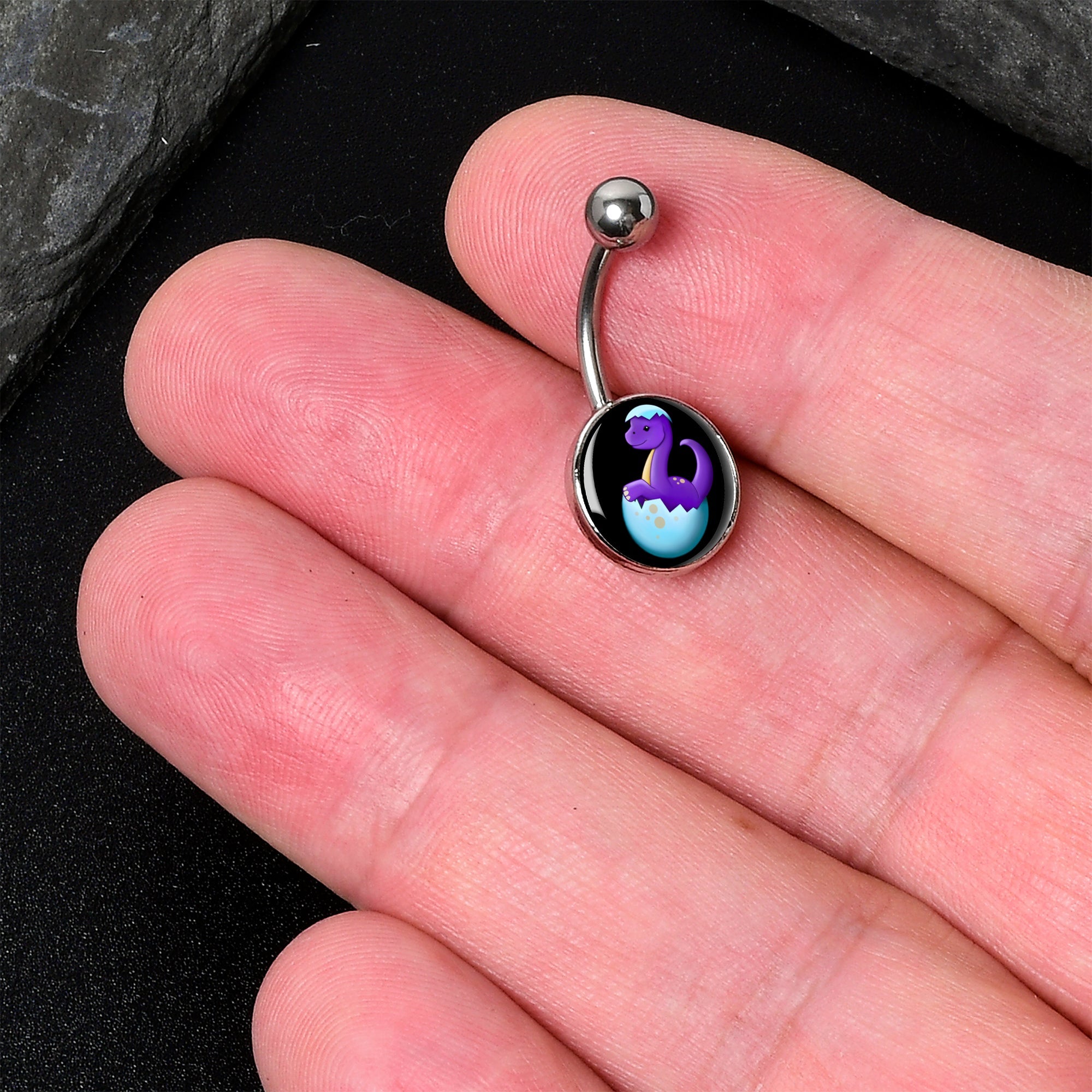 BodyCandy Baby Dinosaur Belly Ring by Onyx O — detail close-up