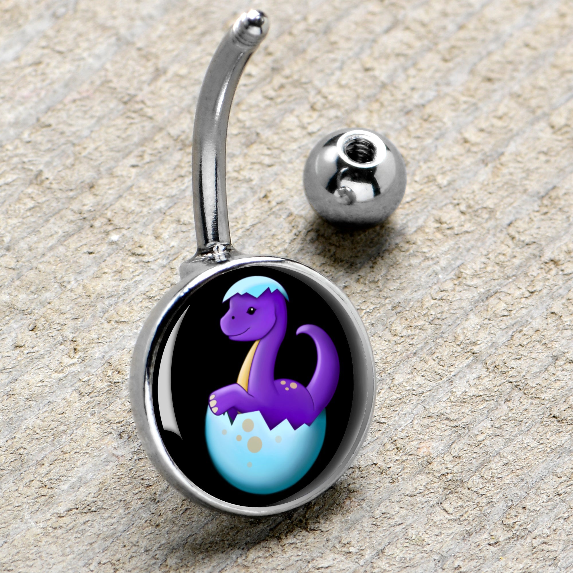 BodyCandy Baby Dinosaur Belly Ring by Onyx O — side view