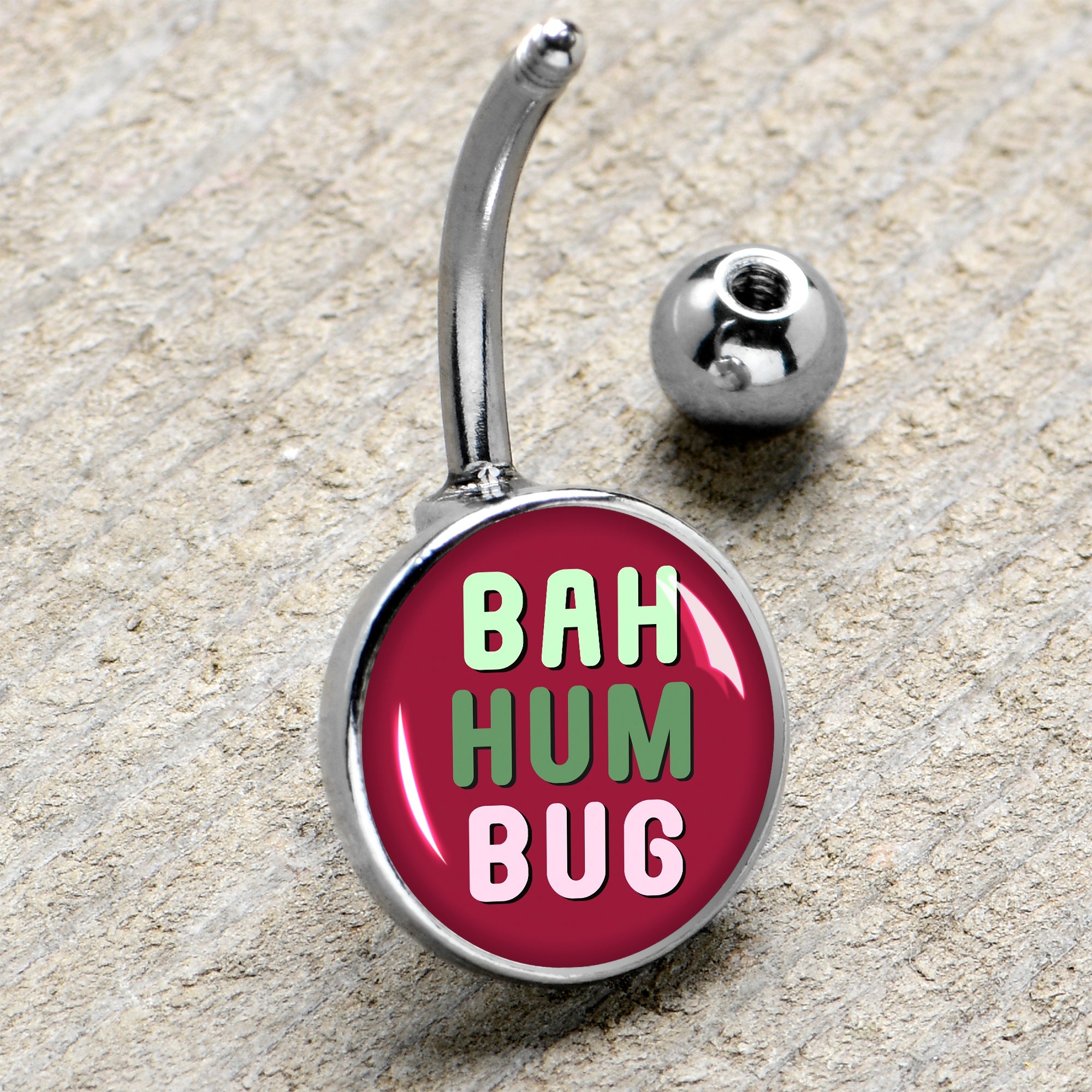 BodyCandy Bah Humbug Holiday Grouch Belly Ring by Onyx O — side view