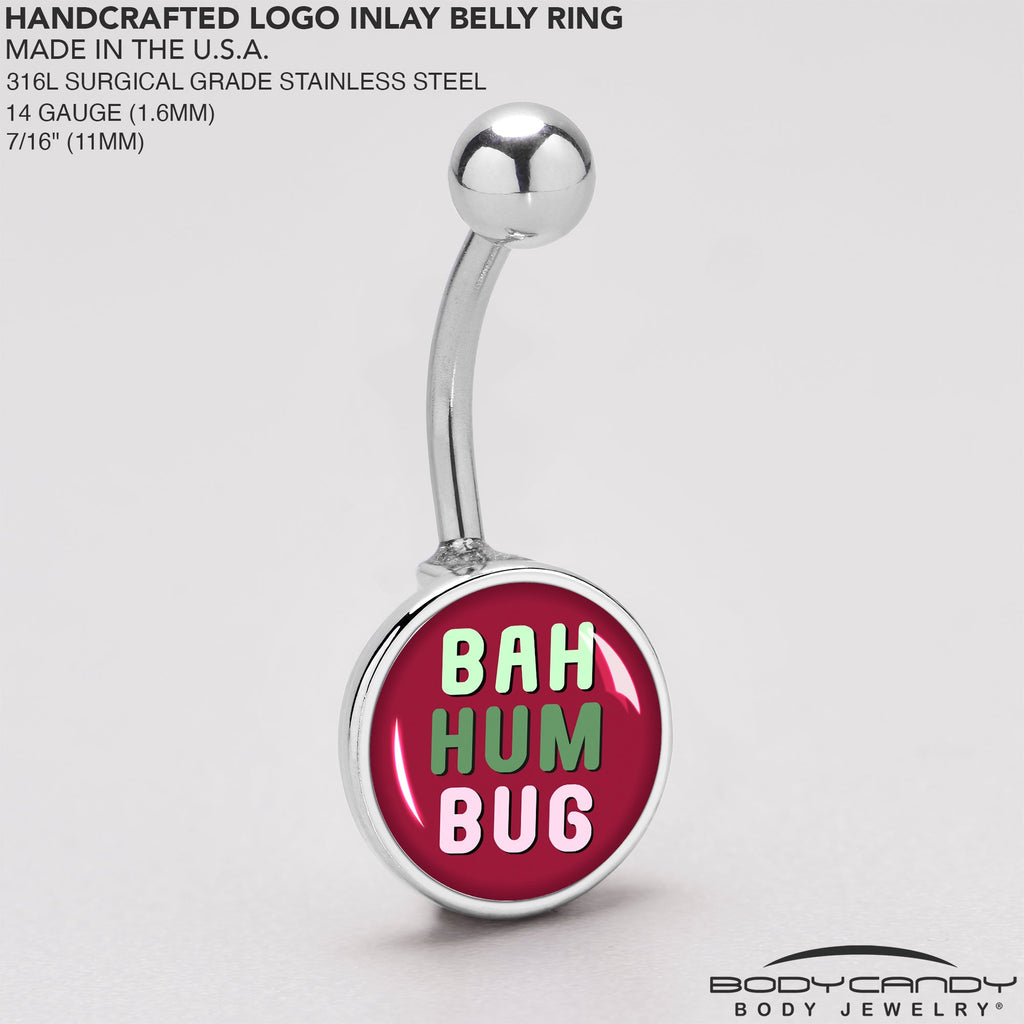 BodyCandy Bah Humbug Holiday Grouch Belly Ring by Onyx O — back view