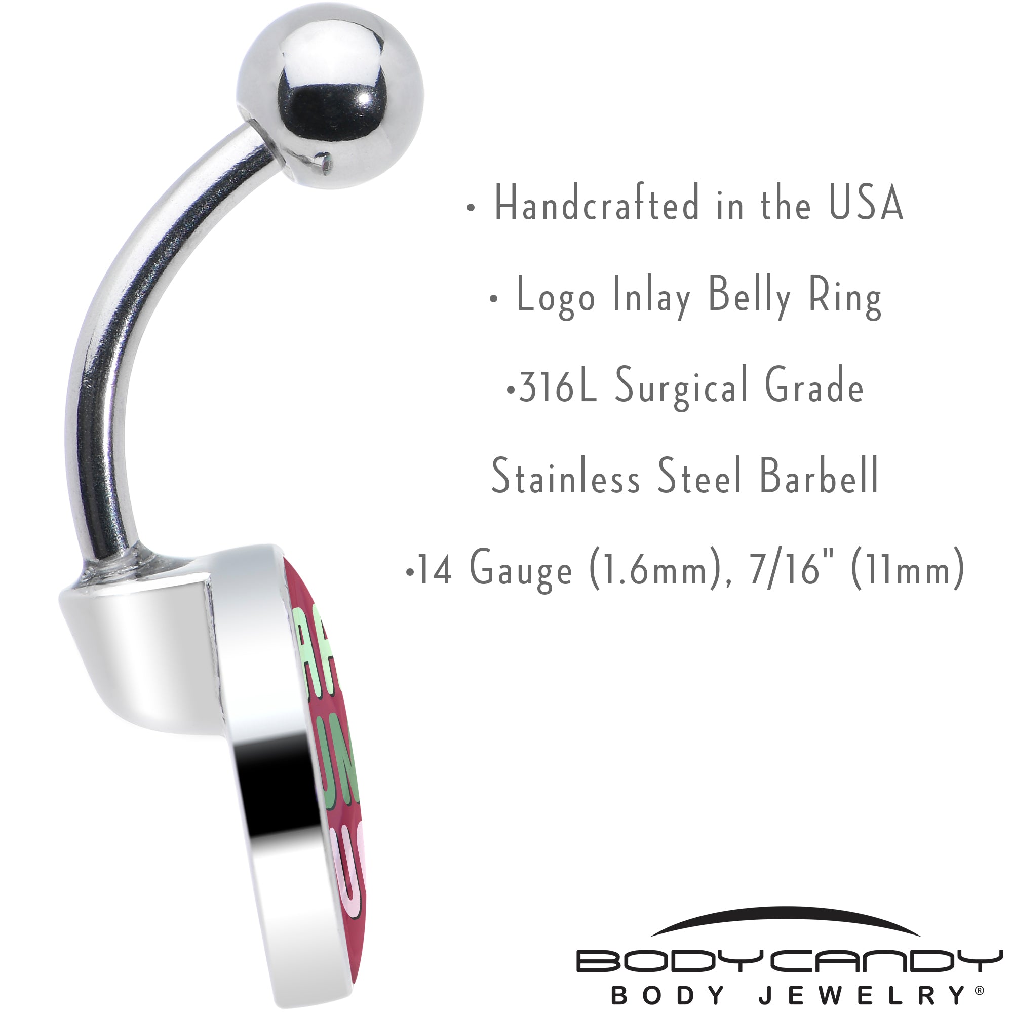 BodyCandy Bah Humbug Holiday Grouch Belly Ring by Onyx O — in-use photo