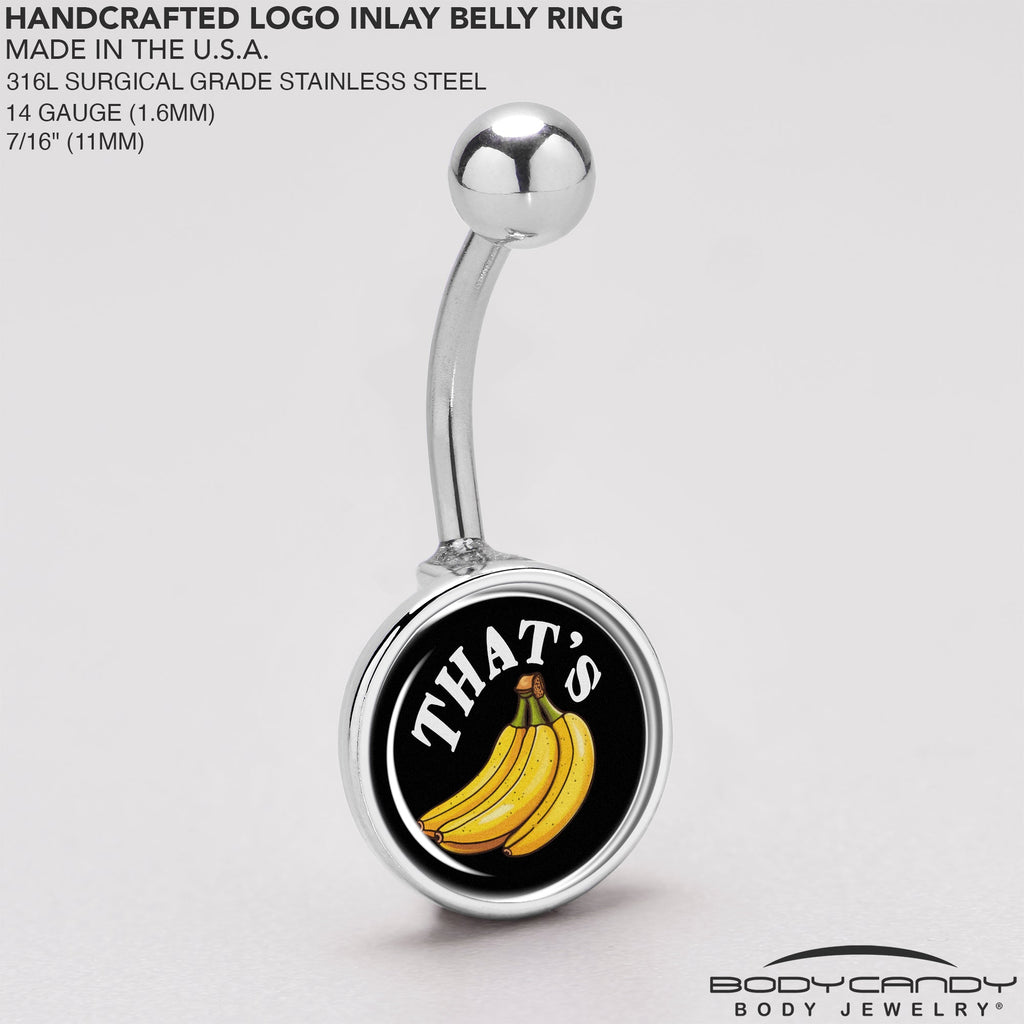 BodyCandy That is Bananas Belly Ring by Onyx O — back view