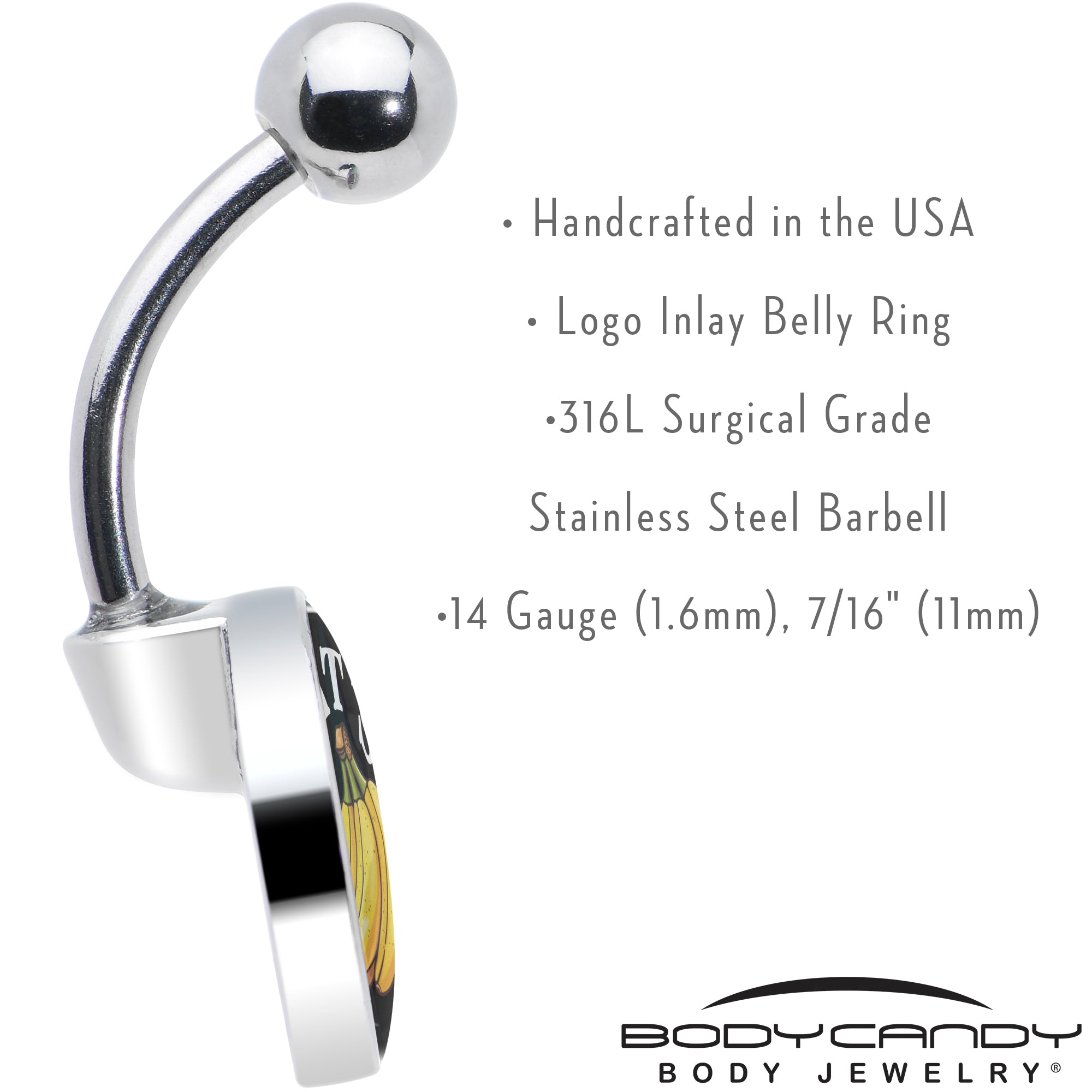 BodyCandy That is Bananas Belly Ring by Onyx O — in-use photo