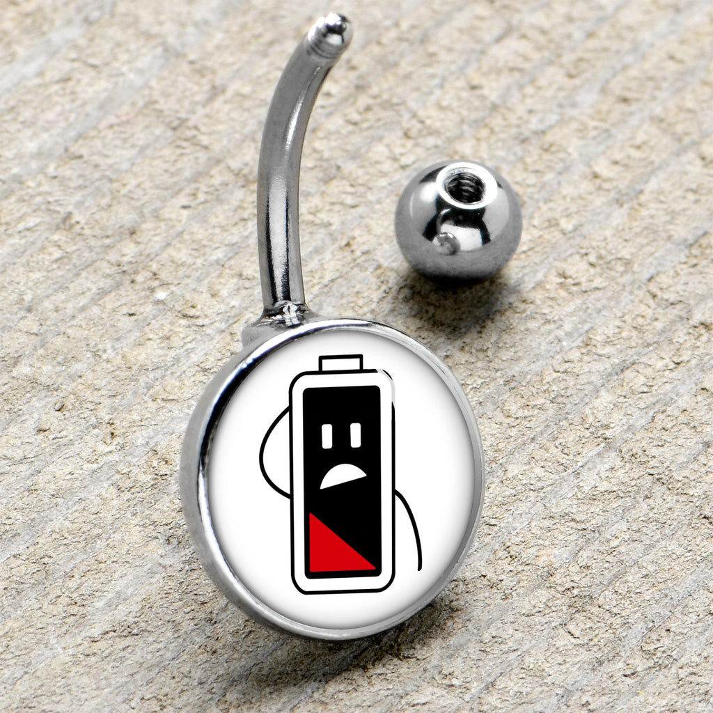 BodyCandy Battery Empty Belly Ring by Onyx O — side view