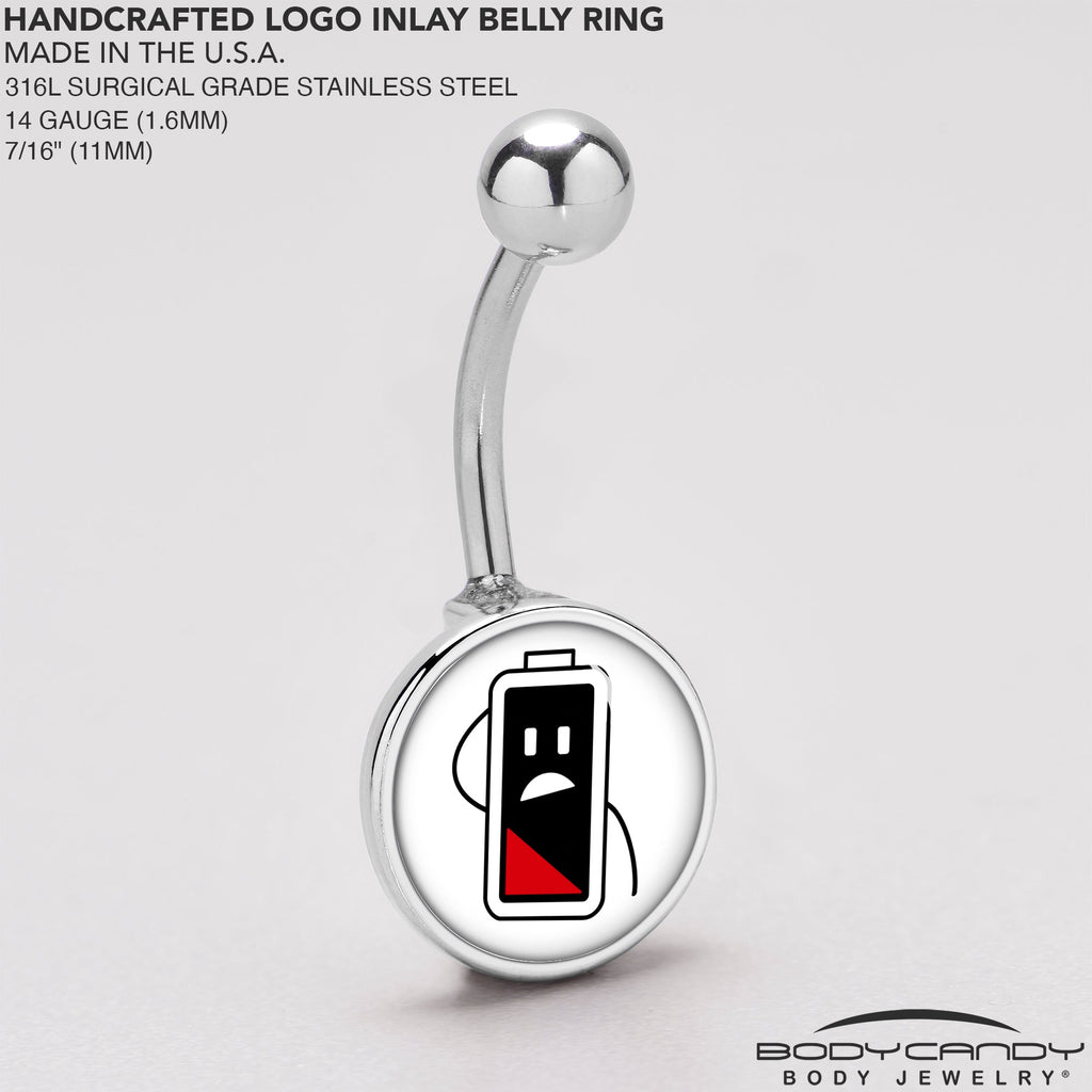 BodyCandy Battery Empty Belly Ring by Onyx O — back view