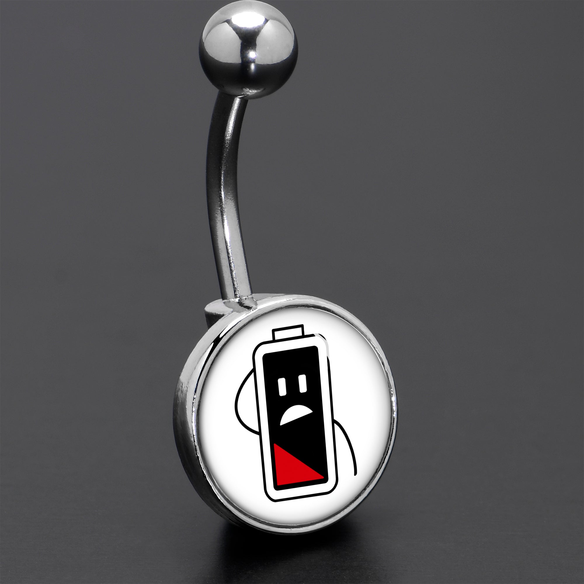 BodyCandy Battery Empty Belly Ring by Onyx O — size reference