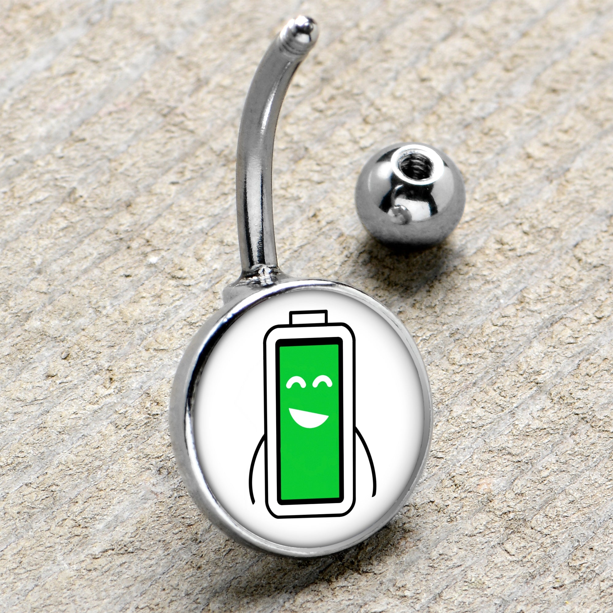 BodyCandy Battery Full Belly Ring by Onyx O — side view