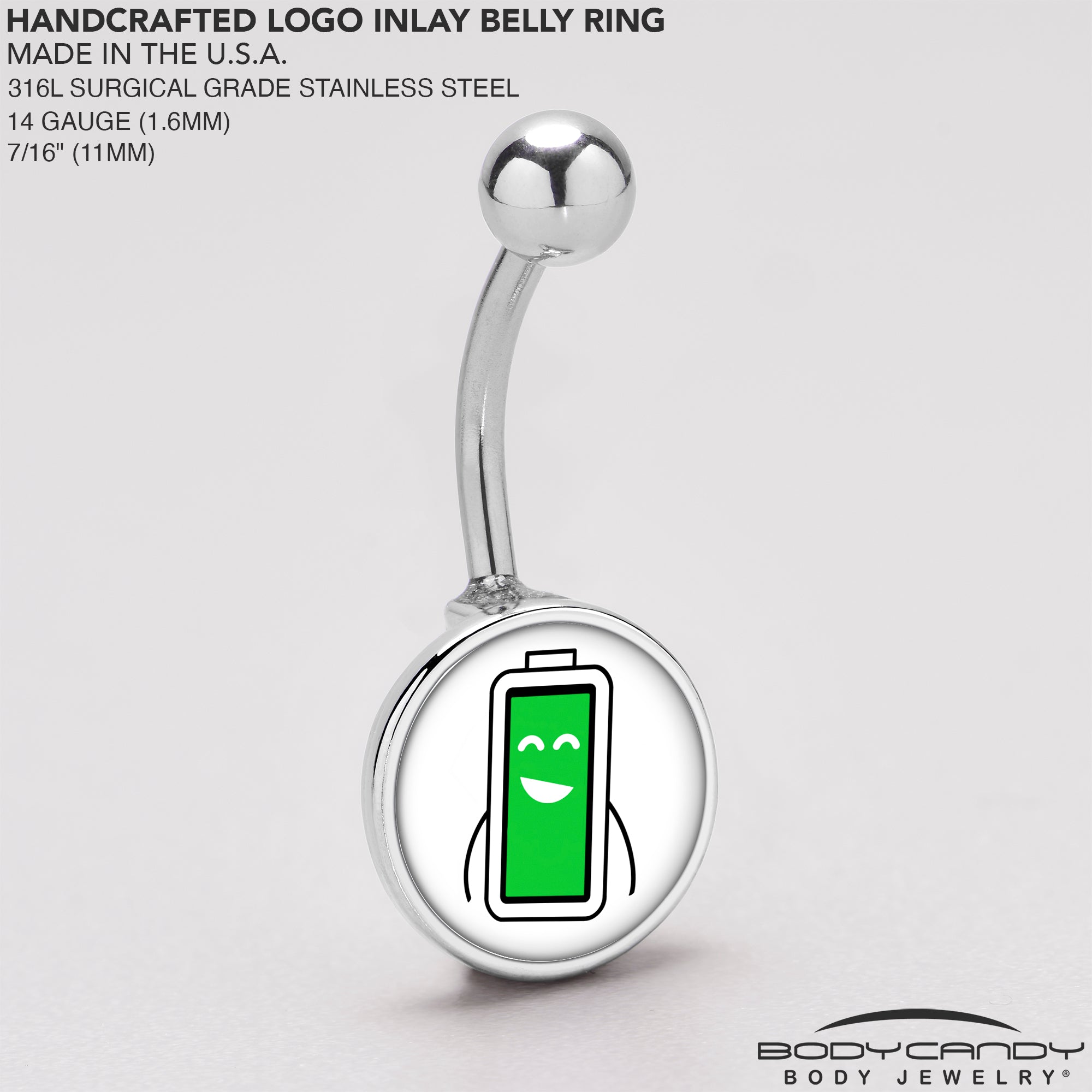 BodyCandy Battery Full Belly Ring by Onyx O — back view