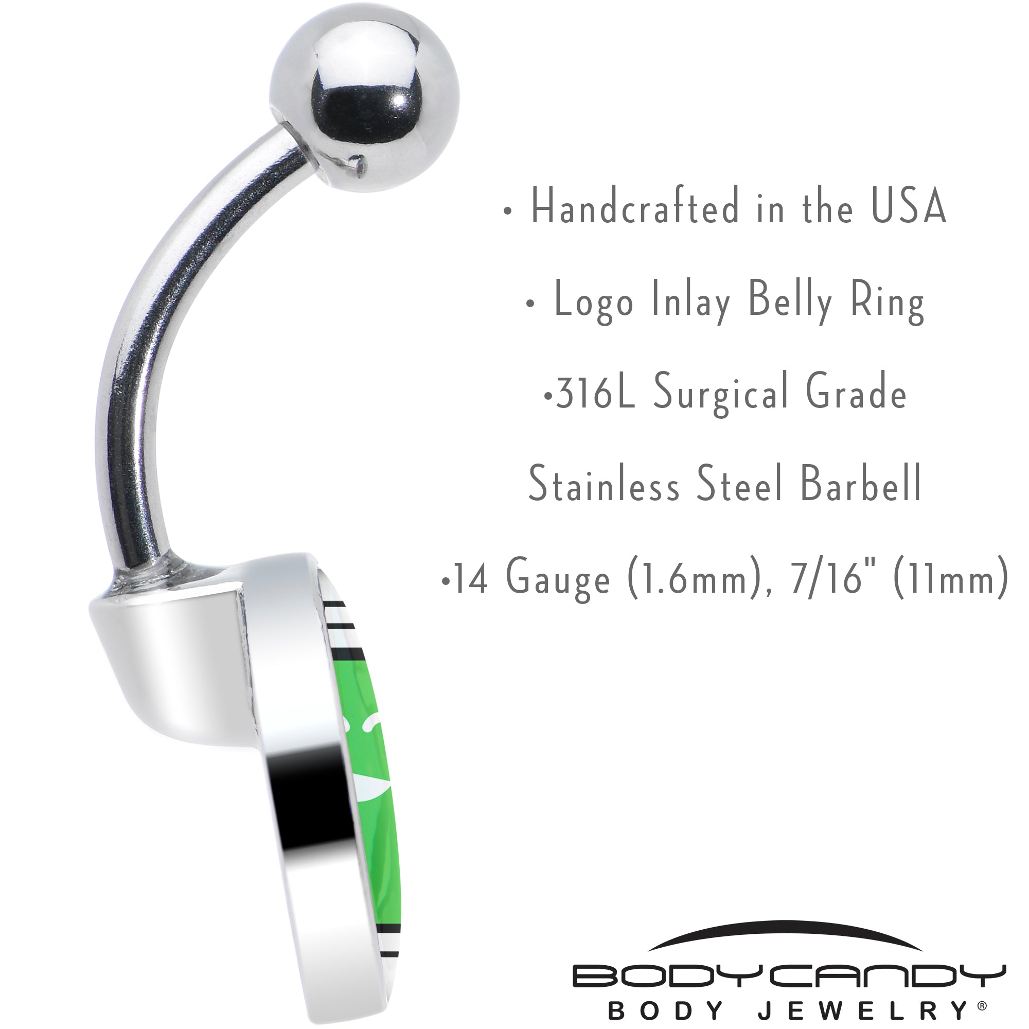 BodyCandy Battery Full Belly Ring by Onyx O — in-use photo