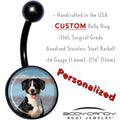 BodyCandy Black Anodized Titanium Custom Photo Belly Ring — main product shot
