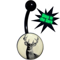 BodyCandy Glow in the Dark Titanium Deer Buck Belly Ring — main product shot