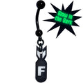 BodyCandy Black Glow in the Dark F Bomb Dangle Belly Ring — main product shot