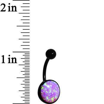 BodyCandy Pink Synthetic Opal Black Anodized Bottom Mount Belly Ring — lifestyle context