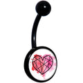BodyCandy Watercolor Geometric Heart Black Belly Ring — main product shot