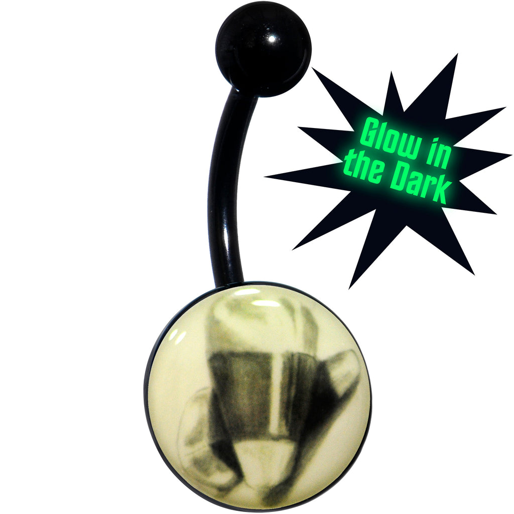 BodyCandy Black Titanium Classic Candy Corn Glow in the Dark Belly Ring — main product shot