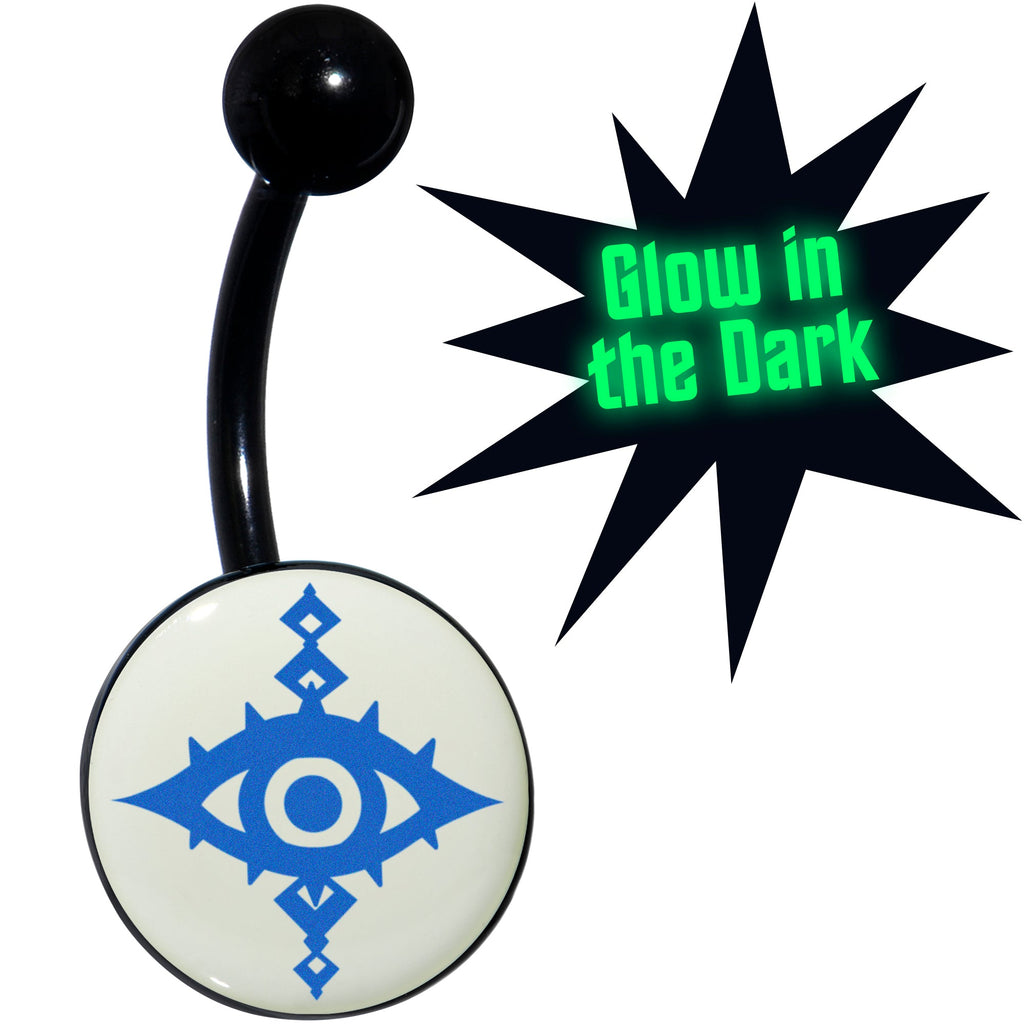 BodyCandy Black Anodized Glow in the Dark Evil Eye Belly Ring by Onyx O — main product shot