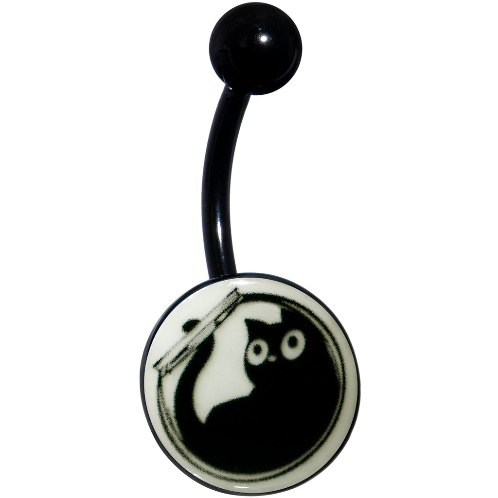 BodyCandy Glow in the Dark Fishbowl Kitty Cat Belly Ring by Onyx O — size reference