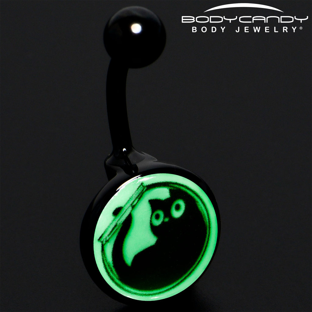BodyCandy Glow in the Dark Fishbowl Kitty Cat Belly Ring by Onyx O — alternative angle