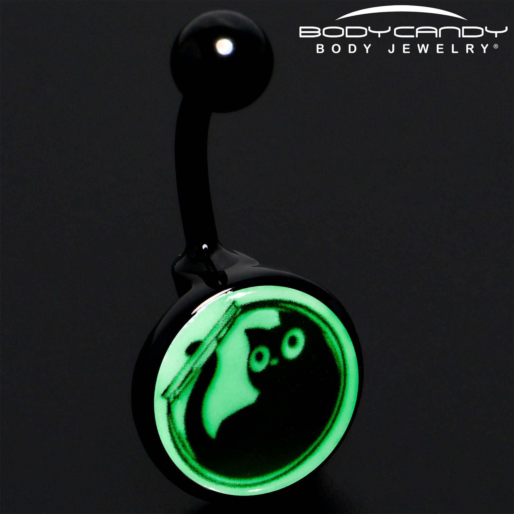 BodyCandy Glow in the Dark Fishbowl Kitty Cat Belly Ring by Onyx O — alternative angle