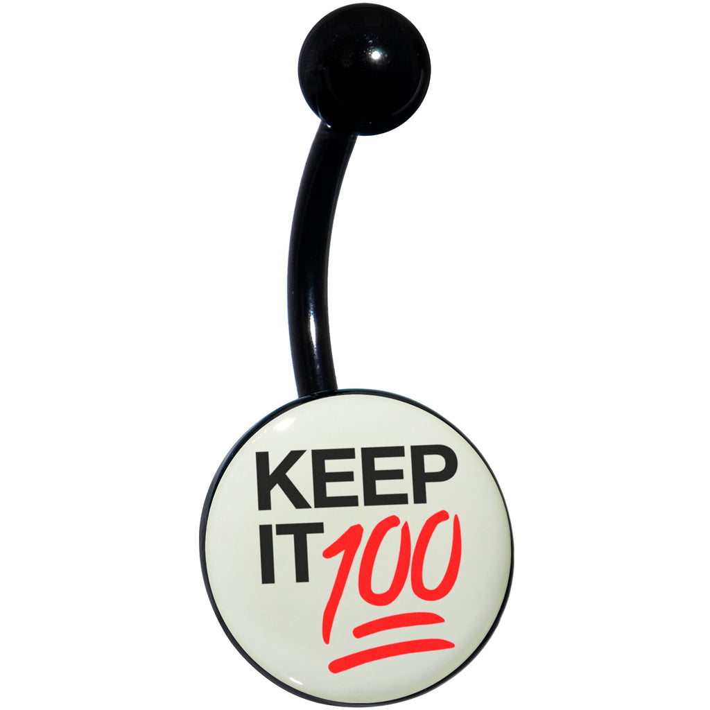 BodyCandy Glow in the Dark Black Keep it 100 Belly Ring by Onyx O — lifestyle context