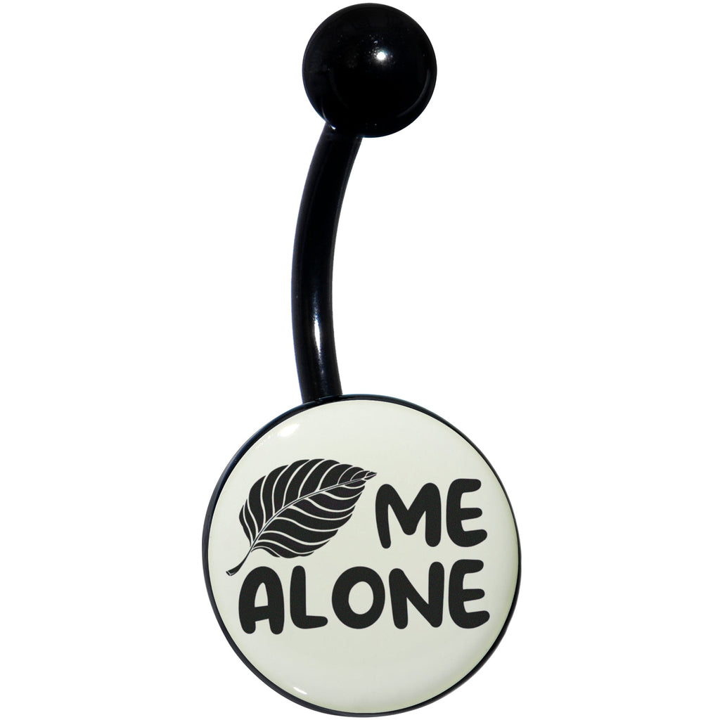 BodyCandy Glow in the Dark Black Leaf Me Alone Belly Ring by Onyx O — lifestyle context