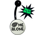 BodyCandy Glow in the Dark Black Leaf Me Alone Belly Ring by Onyx O — main product shot