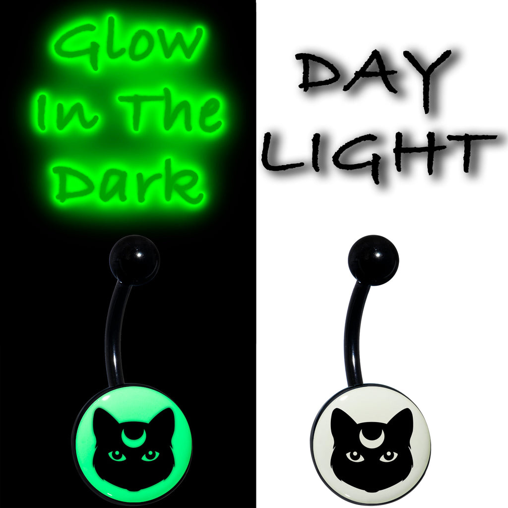 BodyCandy Glow in the Dark Mystic Kitty Cat Belly Ring by Onyx O — lifestyle context