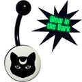 BodyCandy Glow in the Dark Mystic Kitty Cat Belly Ring by Onyx O — main product shot