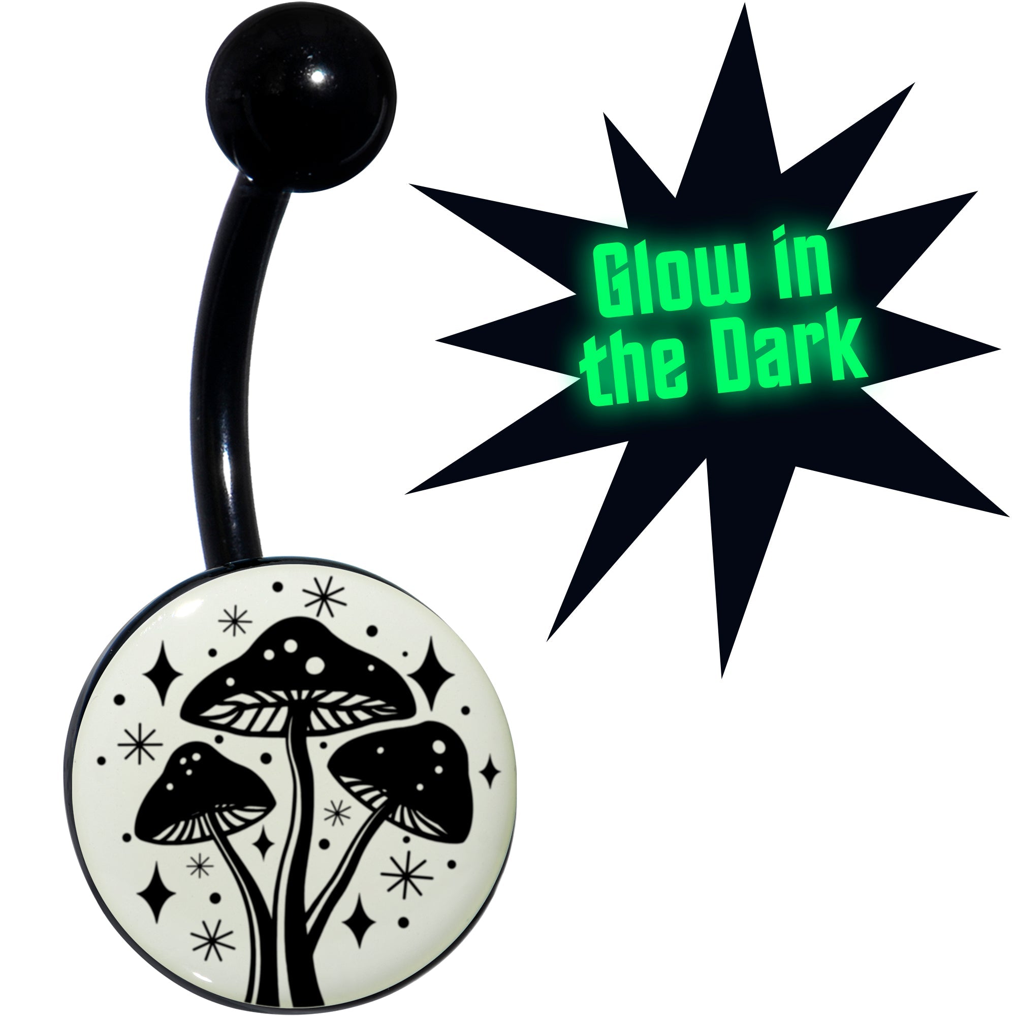 BodyCandy Glow in the Dark Mystic Mushroom Belly Ring by Onyx O — main product shot