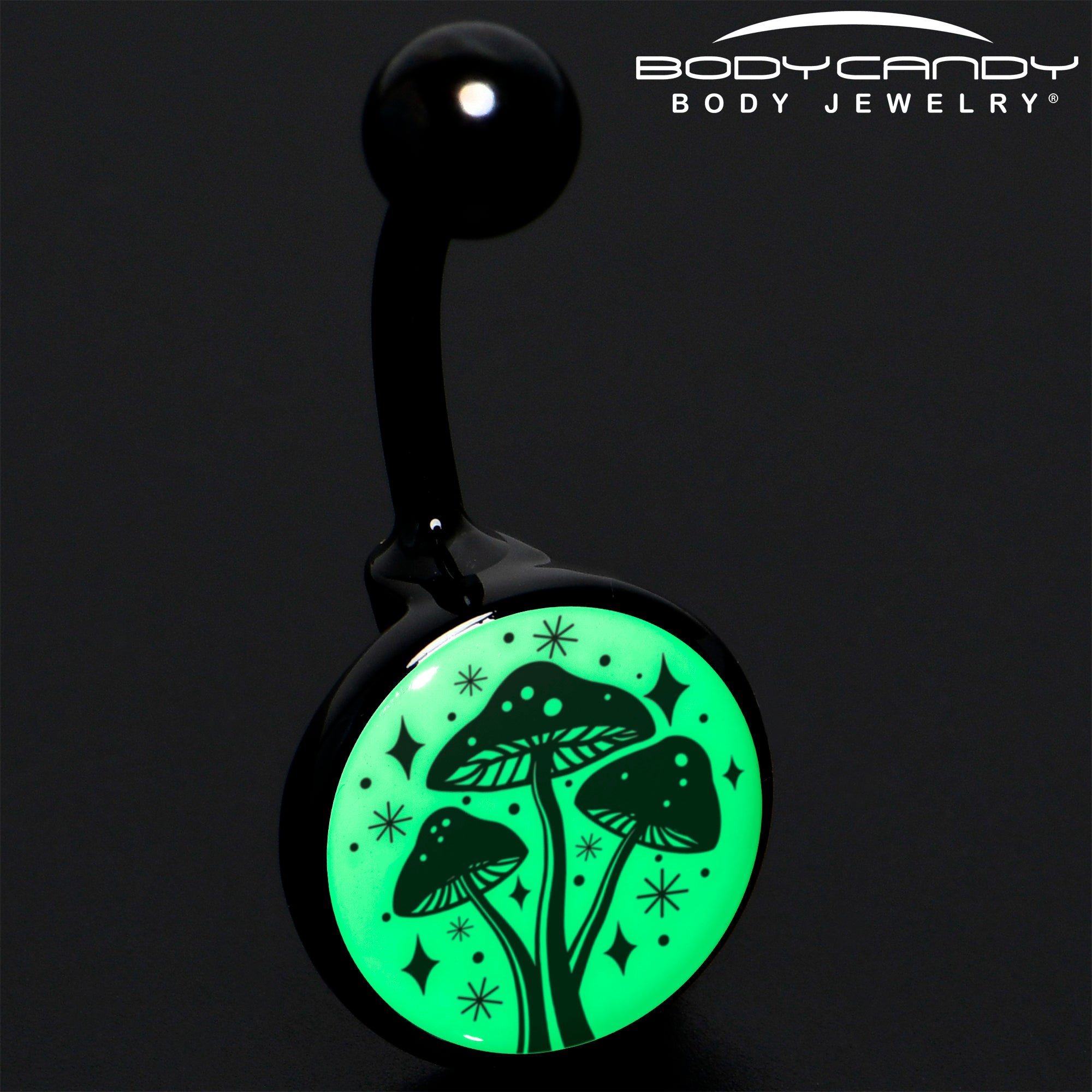BodyCandy Glow in the Dark Mystic Mushroom Belly Ring by Onyx O — alternative angle