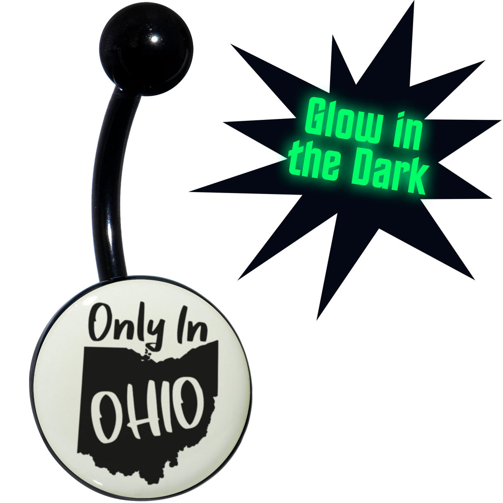BodyCandy Glow in the Dark Black Only in Ohio Belly Ring by Onyx O — main product shot