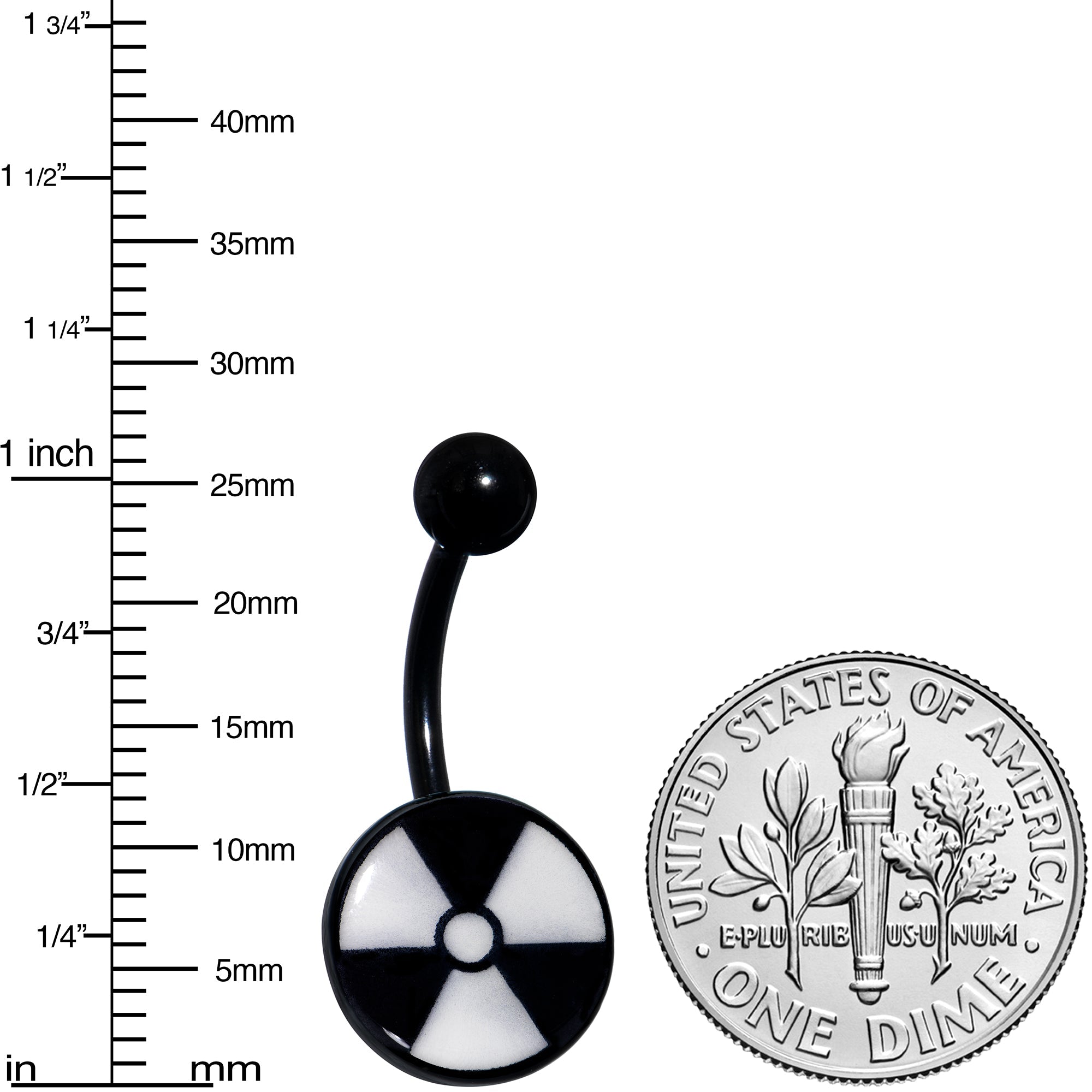 BodyCandy Black Glow in the Dark Radioactive Belly Ring by Onyx O — lifestyle context