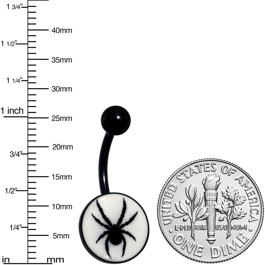 BodyCandy Black Glow in the Dark Black Widow Spider Belly Ring by Onyx O — lifestyle context