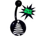 BodyCandy Black Glow in the Dark Holiday Christmas Tree Belly Ring by Onyx O — main product shot