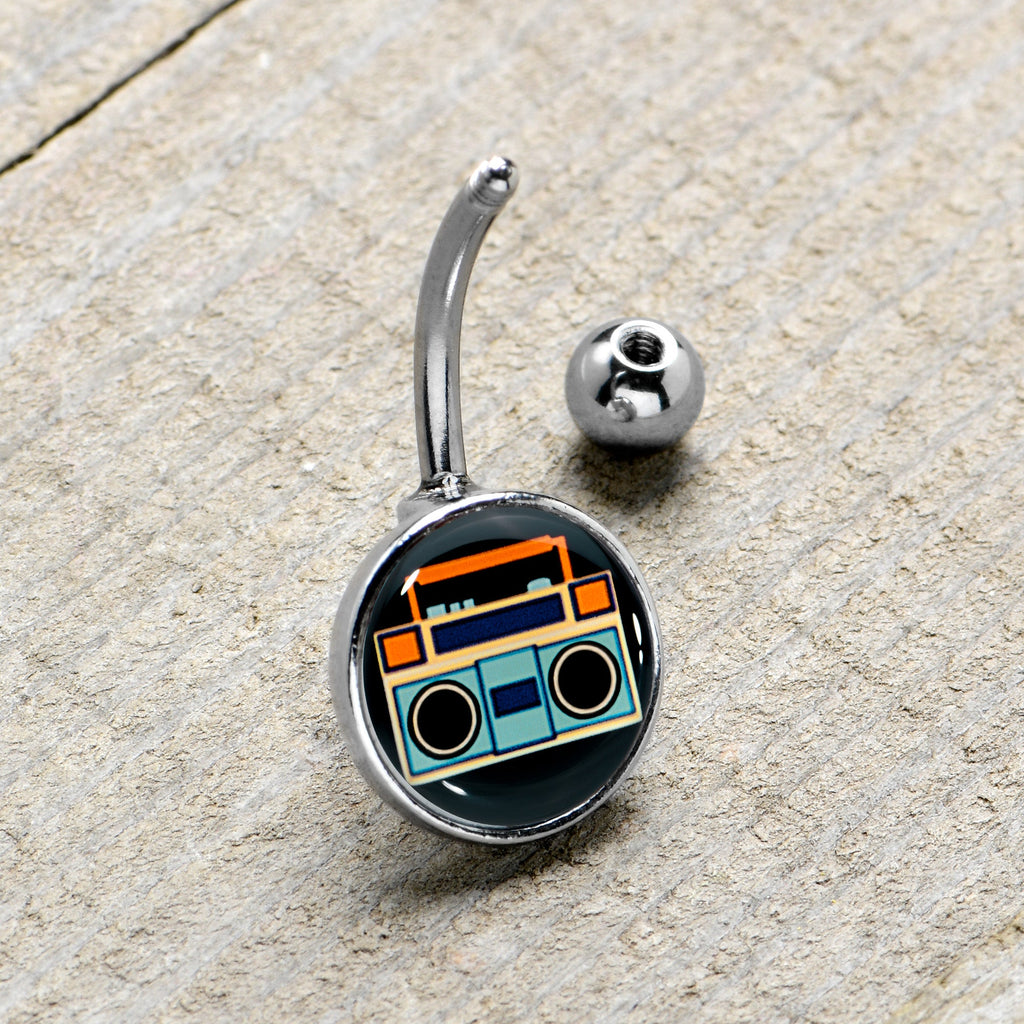 BodyCandy Retro Boombox Belly Ring by Onyx O — lifestyle context