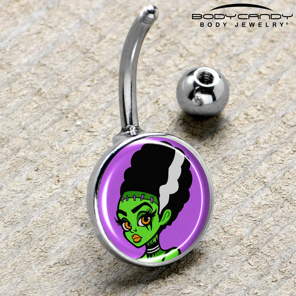 BodyCandy Bride of Frankenstein Belly Ring by Onyx O — side view