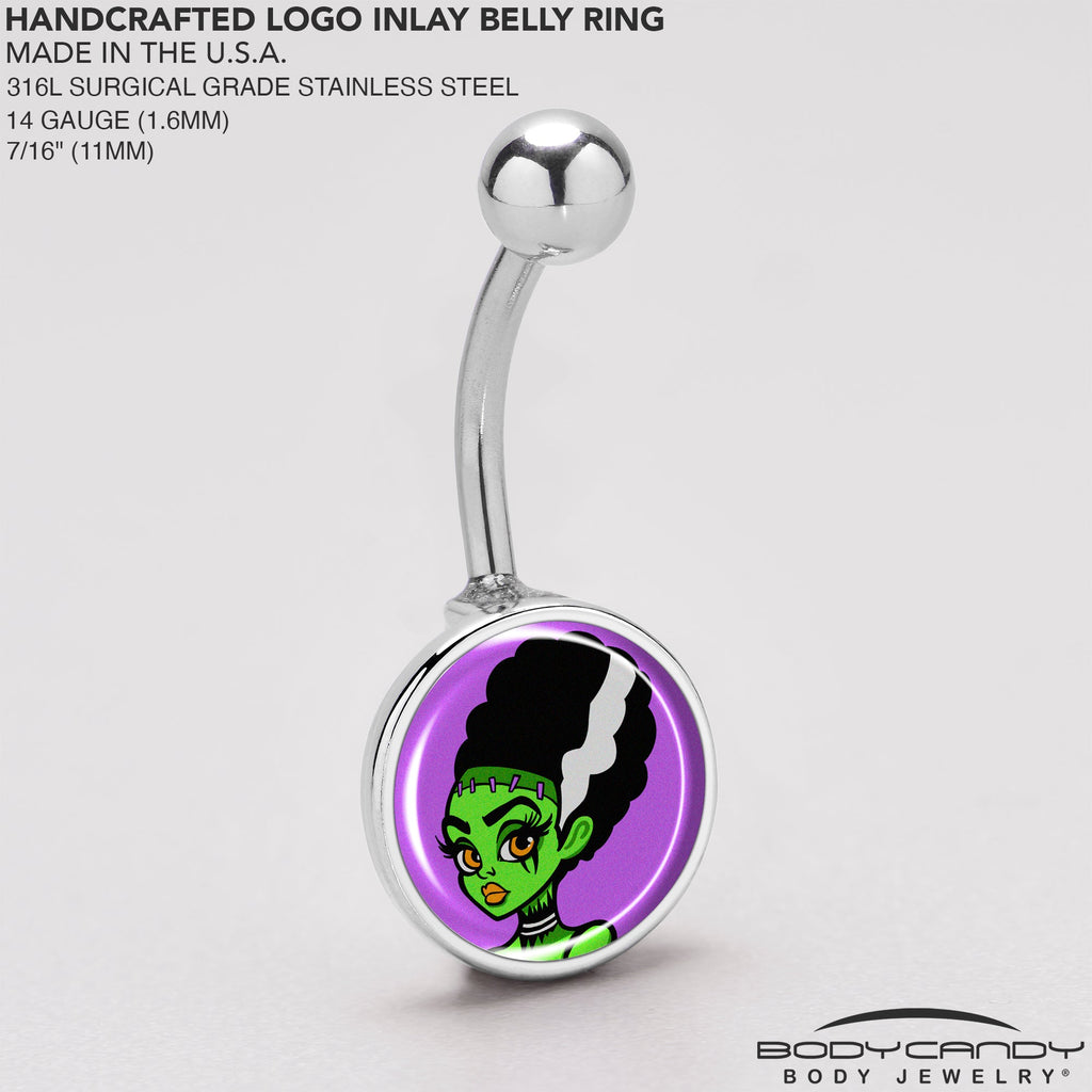 BodyCandy Bride of Frankenstein Belly Ring by Onyx O — back view