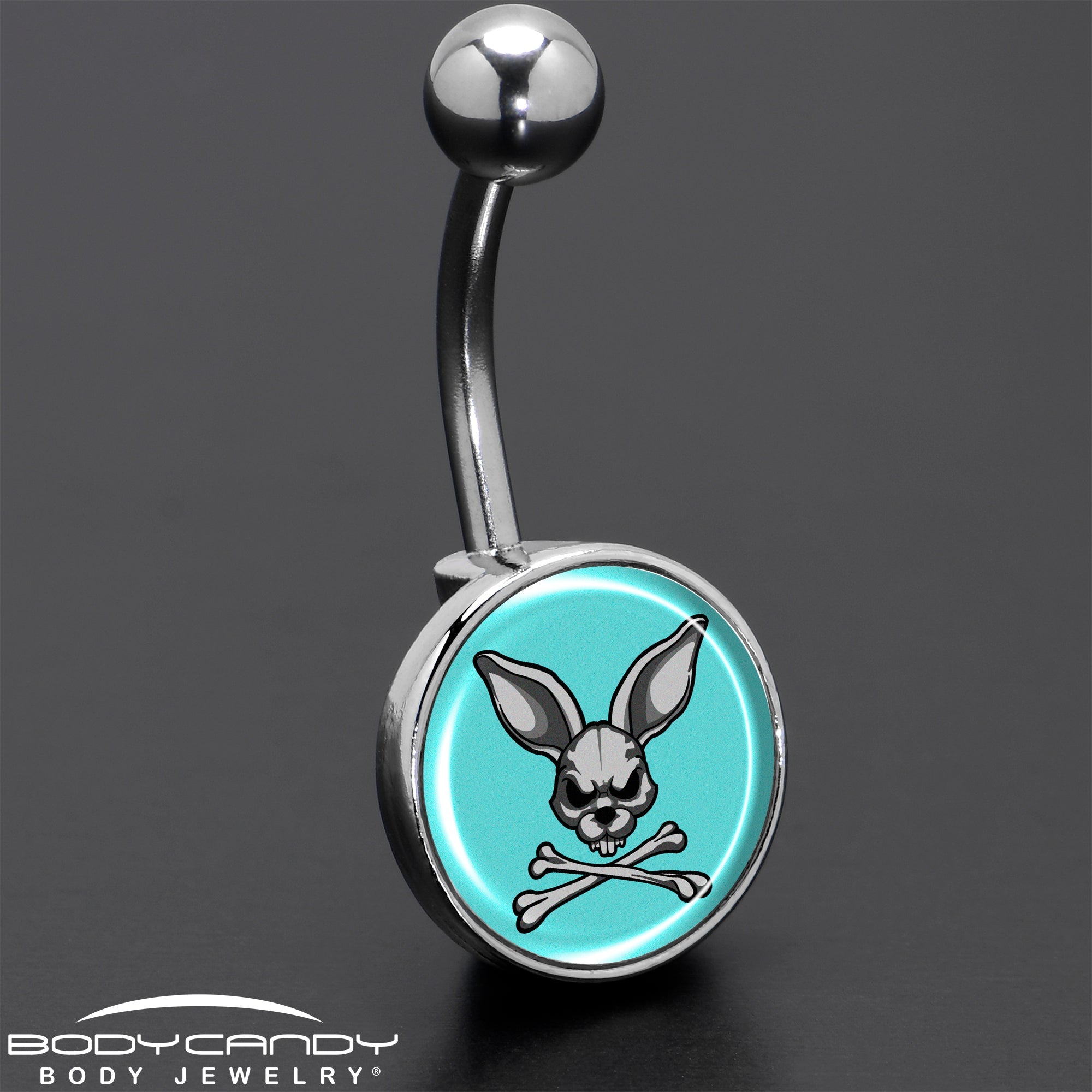 BodyCandy Bunny and Crossbones Belly Ring by Onyx O — size reference