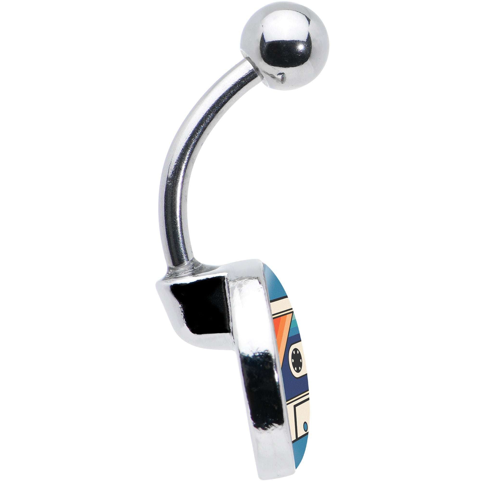 BodyCandy Retro Cassette Tape Belly Ring by Onyx O — side view