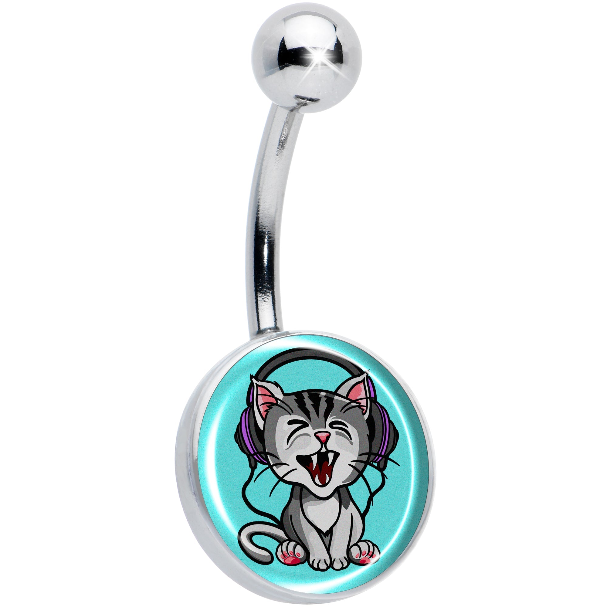 BodyCandy Heavy Metal Kitty Cat Belly Ring by Onyx O — main product shot